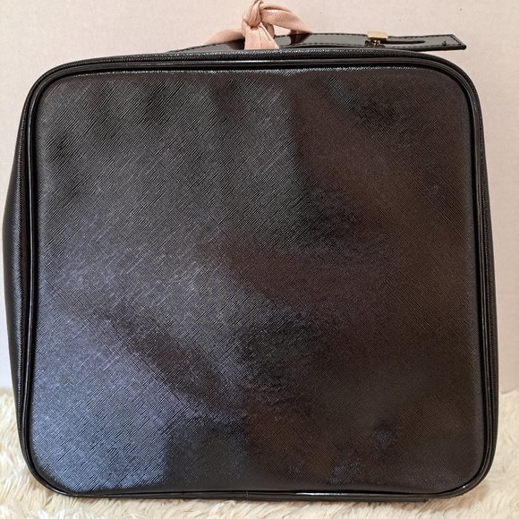 Lancome Black Square Cosmetic Makeup Travel Train Case - Picture 3 of 9